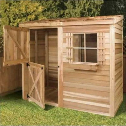 Cedarshed Bayside 8 ft. × 4 ft. Lean-To Cedar Storage Shed with Double Door