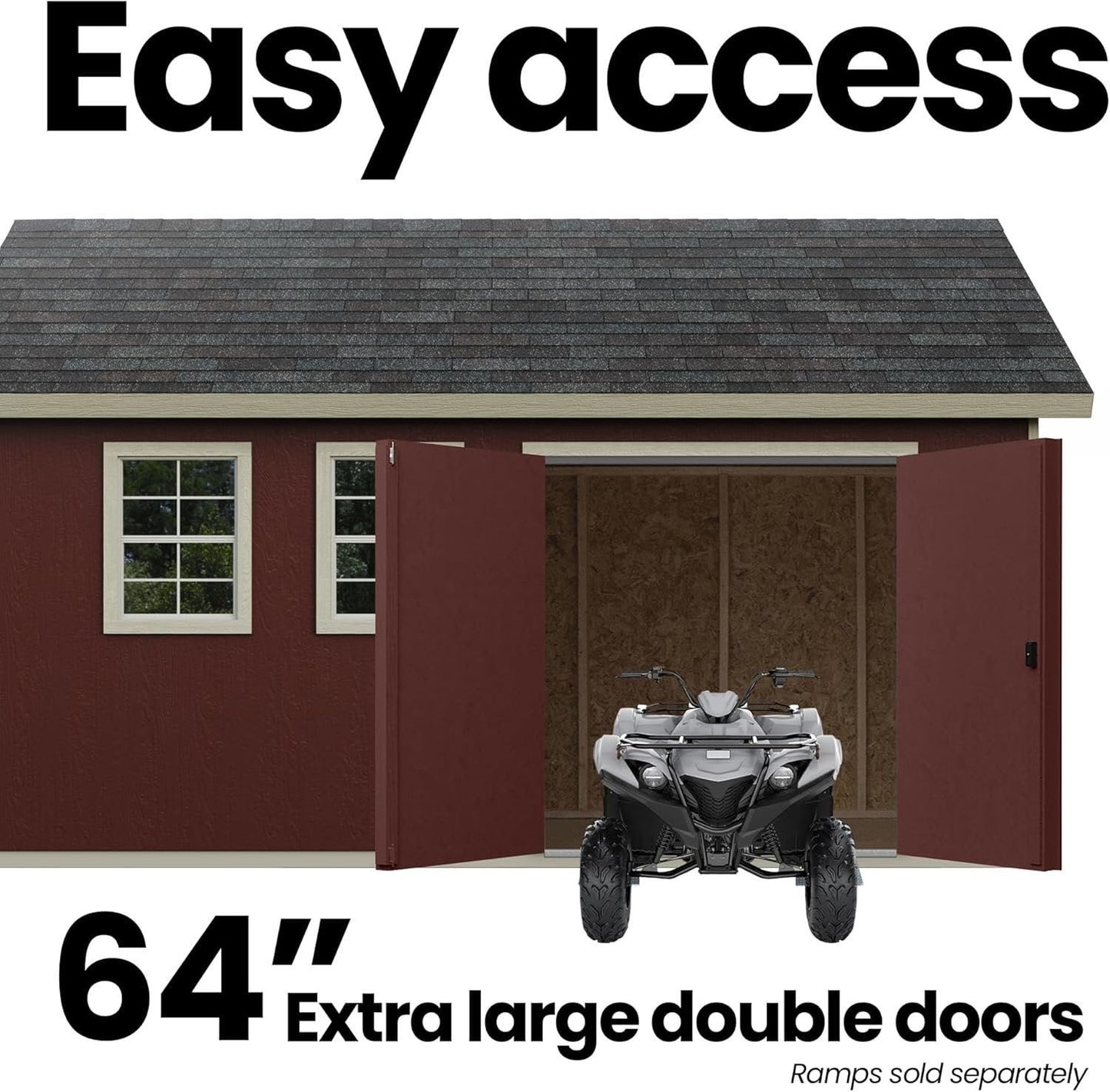 Handy Home Products Scarsdale 12 ft. × 16 ft. DIY Wood Storage Shed with Floor
