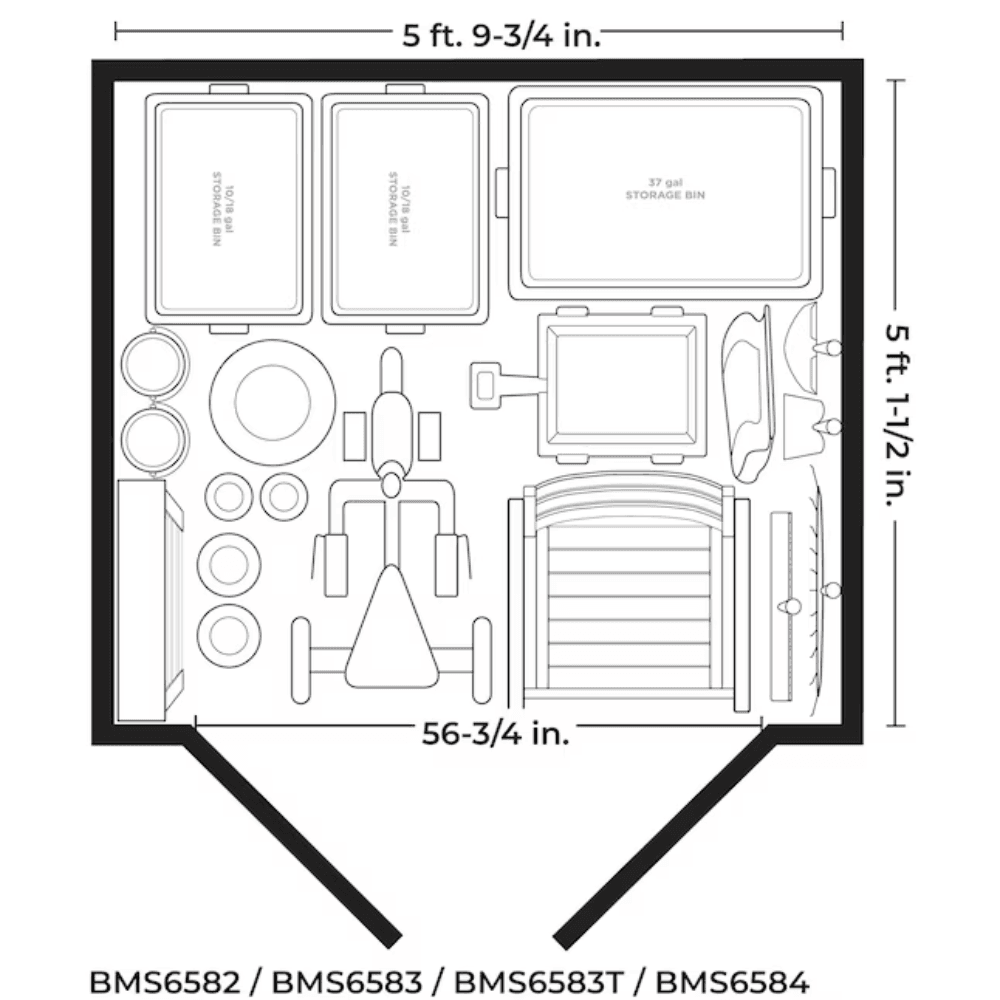 Suncast Modernist 6 ft. × 5 ft. Storage Shed with Tool Hook