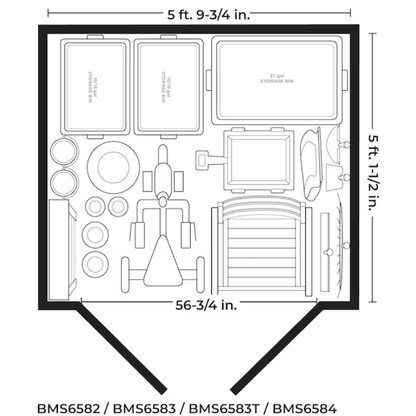 Suncast Modernist 6 ft. × 5 ft. Storage Shed with Tool Hook