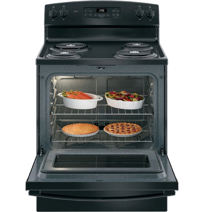 GE 30 Inch Freestanding Electric Range with Self-Clean Oven, Black (JB256DMBB)
