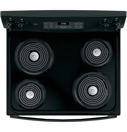 GE 30 Inch Freestanding Electric Range with Self-Clean Oven, Black (JB256DMBB)