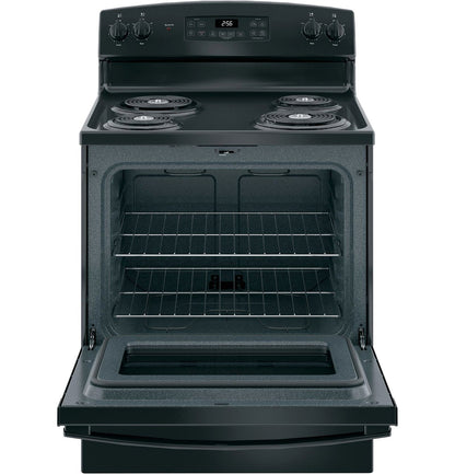 GE 30 Inch Freestanding Electric Range with Self-Clean Oven, Black (JB256DMBB)