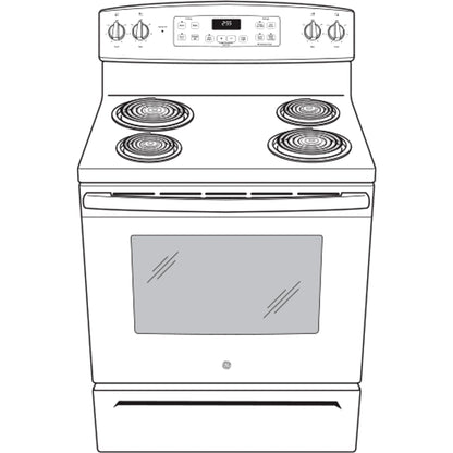 GE 30 Inch Freestanding Electric Range with Self-Clean Oven, Black (JB256DMBB)