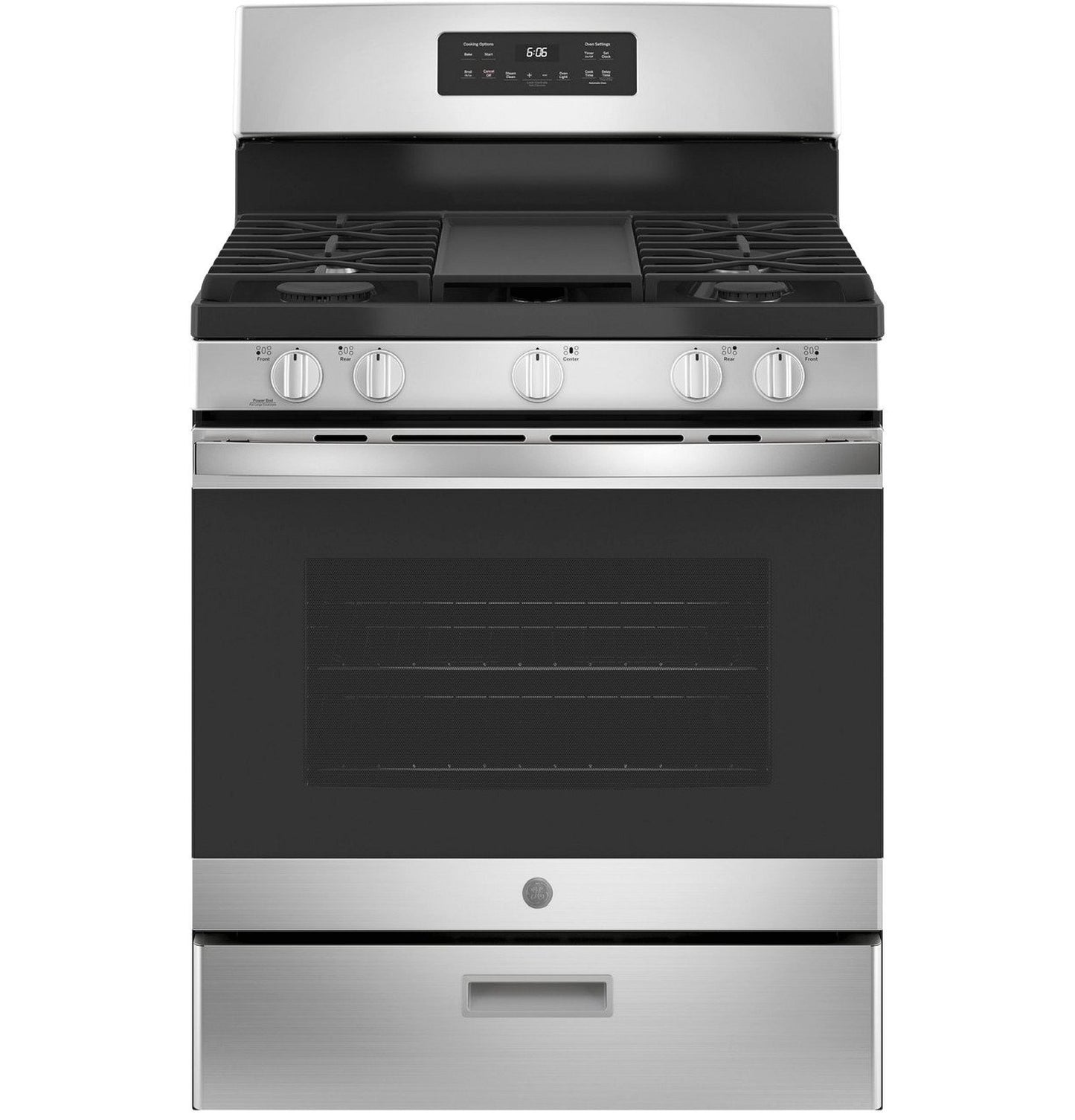 GE 30-Inch Freestanding Gas Range with 4.8 cu. ft. Oven Capacity and Sealed Cooktop Burners