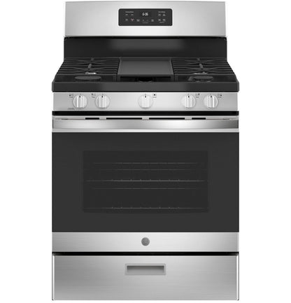 GE 30-Inch Freestanding Gas Range with 4.8 cu. ft. Oven Capacity and Sealed Cooktop Burners