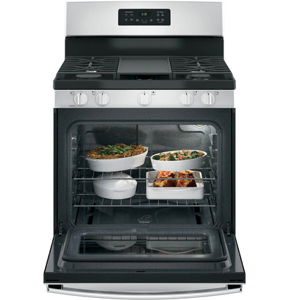 GE 30-Inch Freestanding Gas Range with 4.8 cu. ft. Oven Capacity and Sealed Cooktop Burners