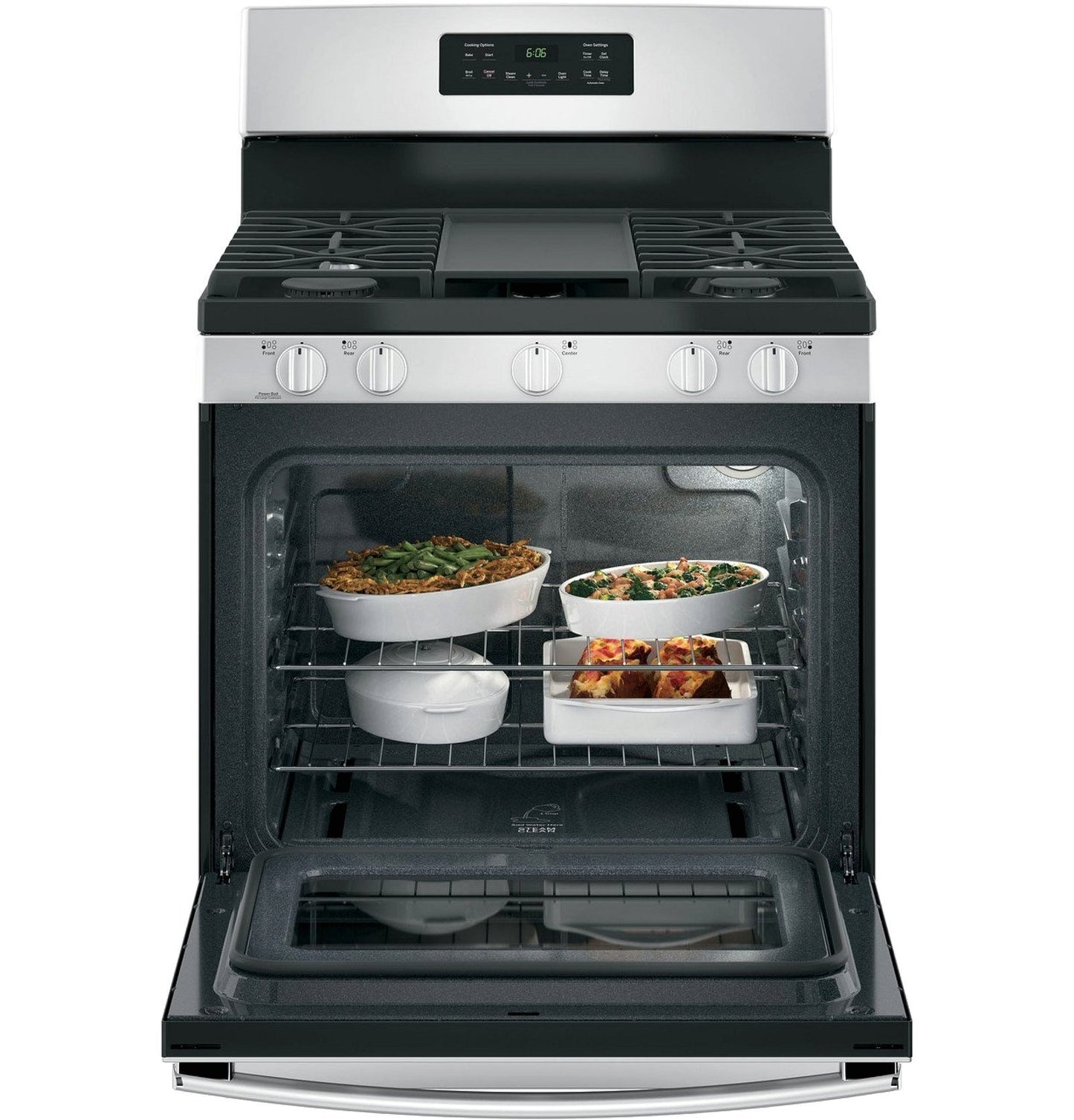GE 30-Inch Freestanding Gas Range with 4.8 cu. ft. Oven Capacity and Sealed Cooktop Burners