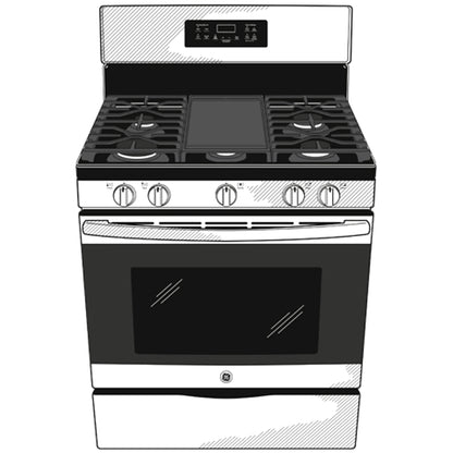 GE 30-Inch Freestanding Gas Range with 4.8 cu. ft. Oven Capacity and Sealed Cooktop Burners