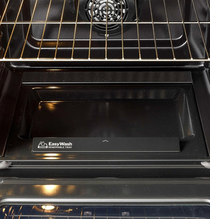 GE 30-inch Freestanding Electric Convection Range with No Preheat Air Fry, WiFi, and EasyWash Oven Tray, Stainless Steel