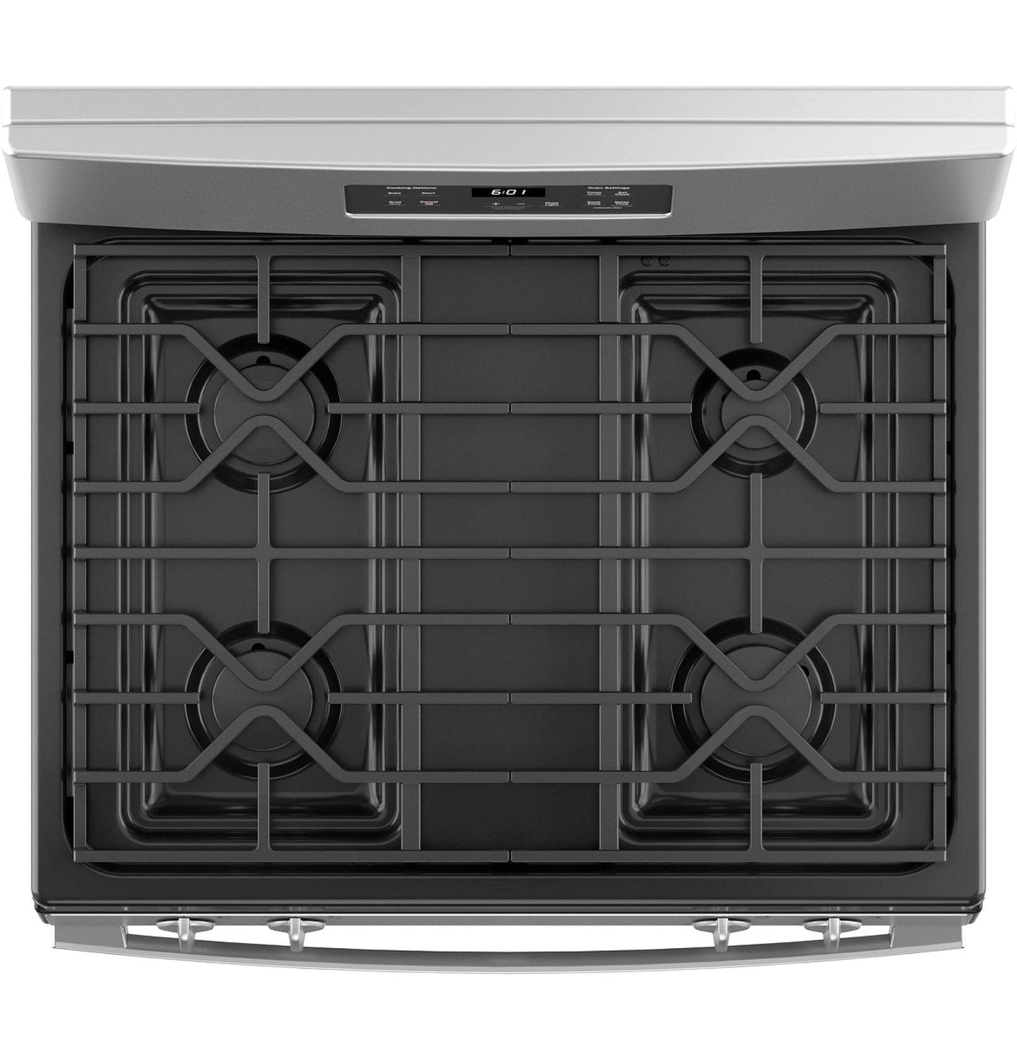 GE 30-Inch Freestanding Gas Range with 4.8 Cu. Ft. Oven, Stainless Steel – JGBS61RPSS