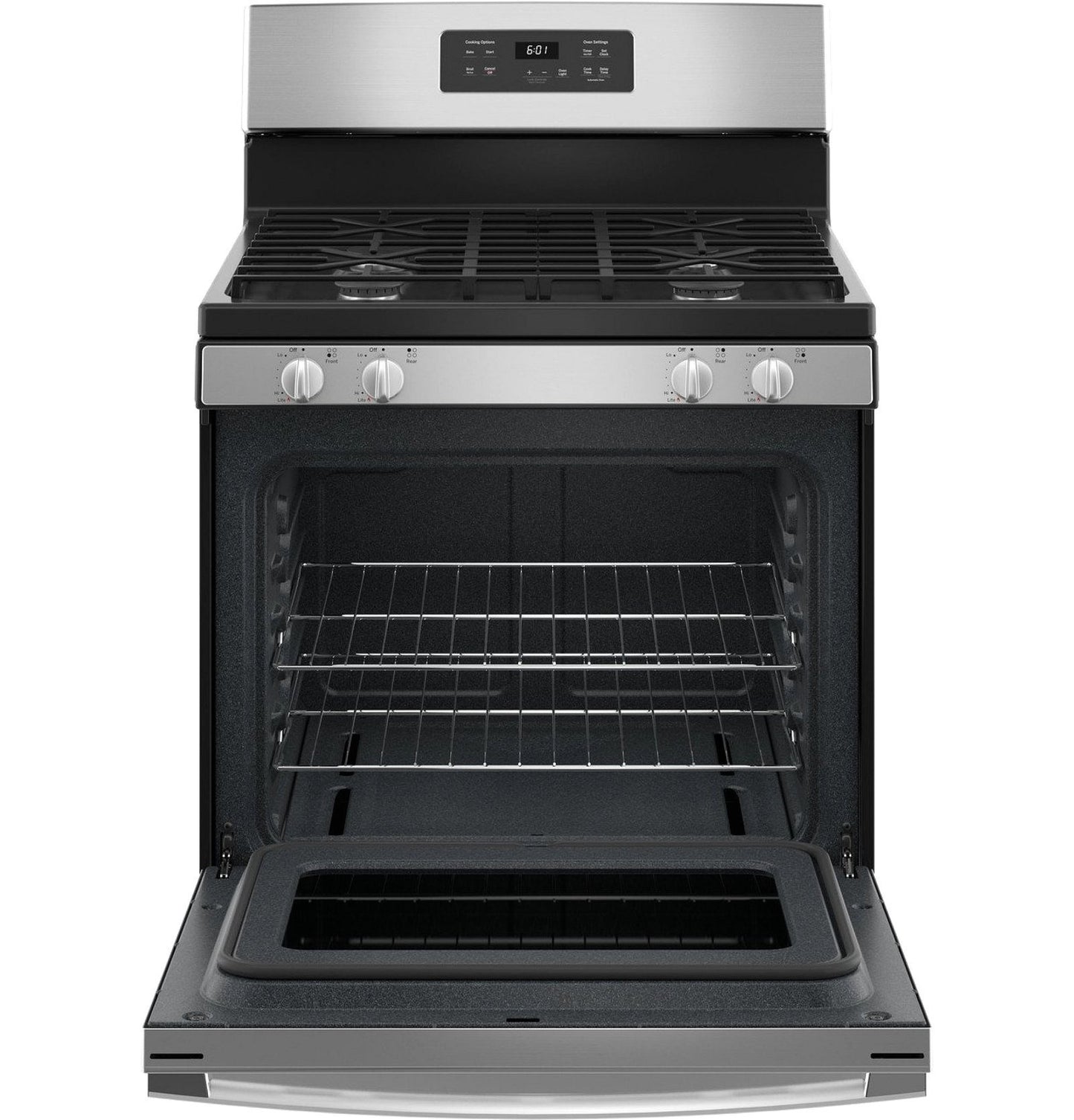 GE 30-Inch Freestanding Gas Range with 4.8 Cu. Ft. Oven, Stainless Steel – JGBS61RPSS