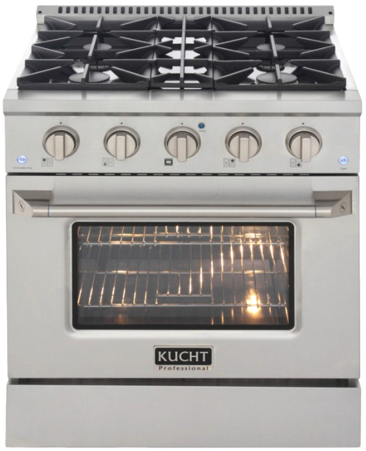 Kucht Professional 30-Inch 4.2 cu. ft. Gas Range with Convection Oven in Titanium