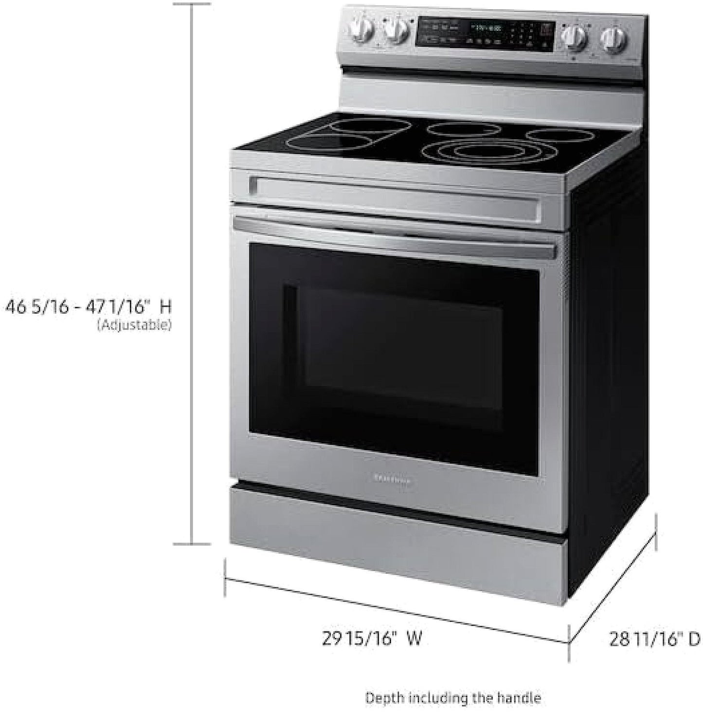 Samsung 6.3 cu. ft. Smart Freestanding Electric Range with No-Preheat Air Fry, Convection+, & Griddle, Stainless Steel NE63A6711SS