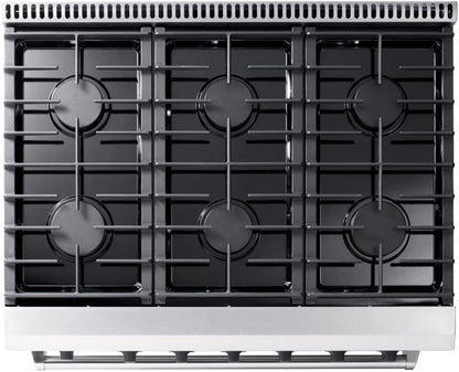 Thor Kitchen LRG3601U 36-Inch Professional Freestanding Gas Range with Convection Oven, Stainless Steel