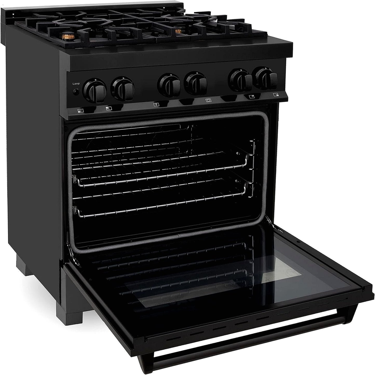 ZLINE Legacy 30-inch 4.0 Cu. Ft. Dual Fuel Range with Brass Burners, Black Stainless Steel (RAB-BR-30)