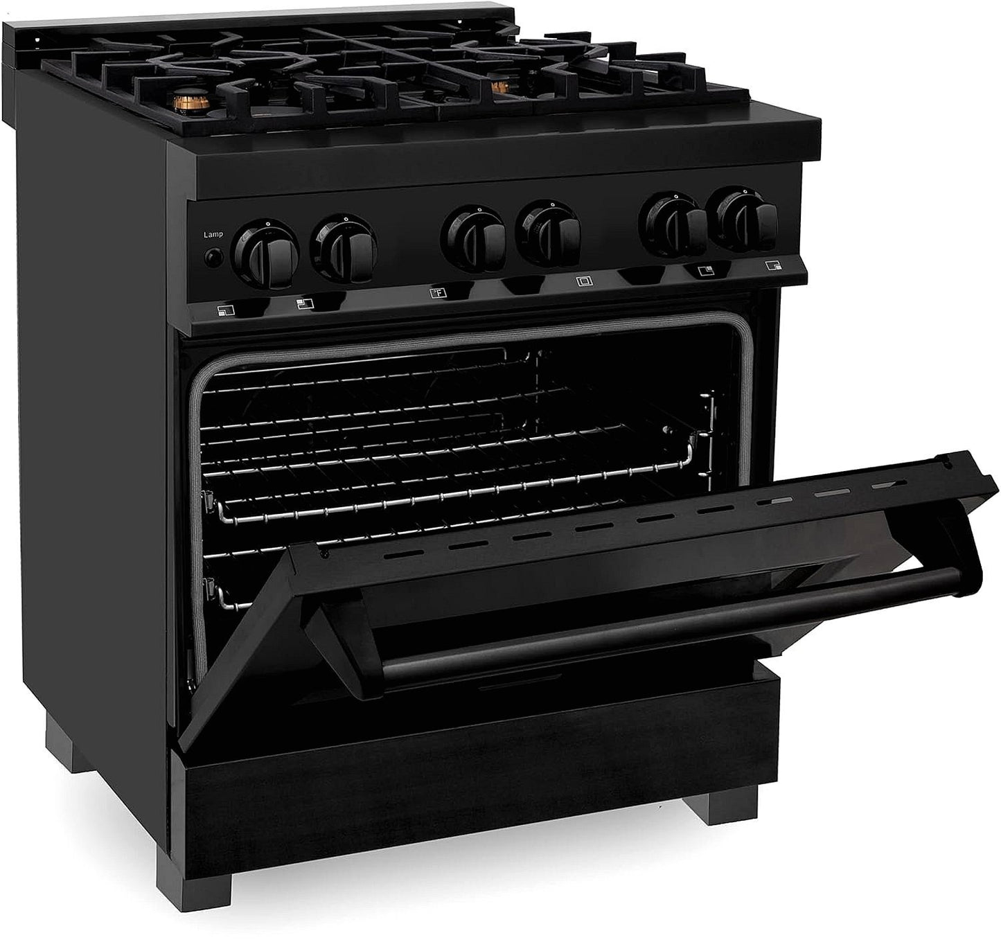 ZLINE Legacy 30-inch 4.0 Cu. Ft. Dual Fuel Range with Brass Burners, Black Stainless Steel (RAB-BR-30)