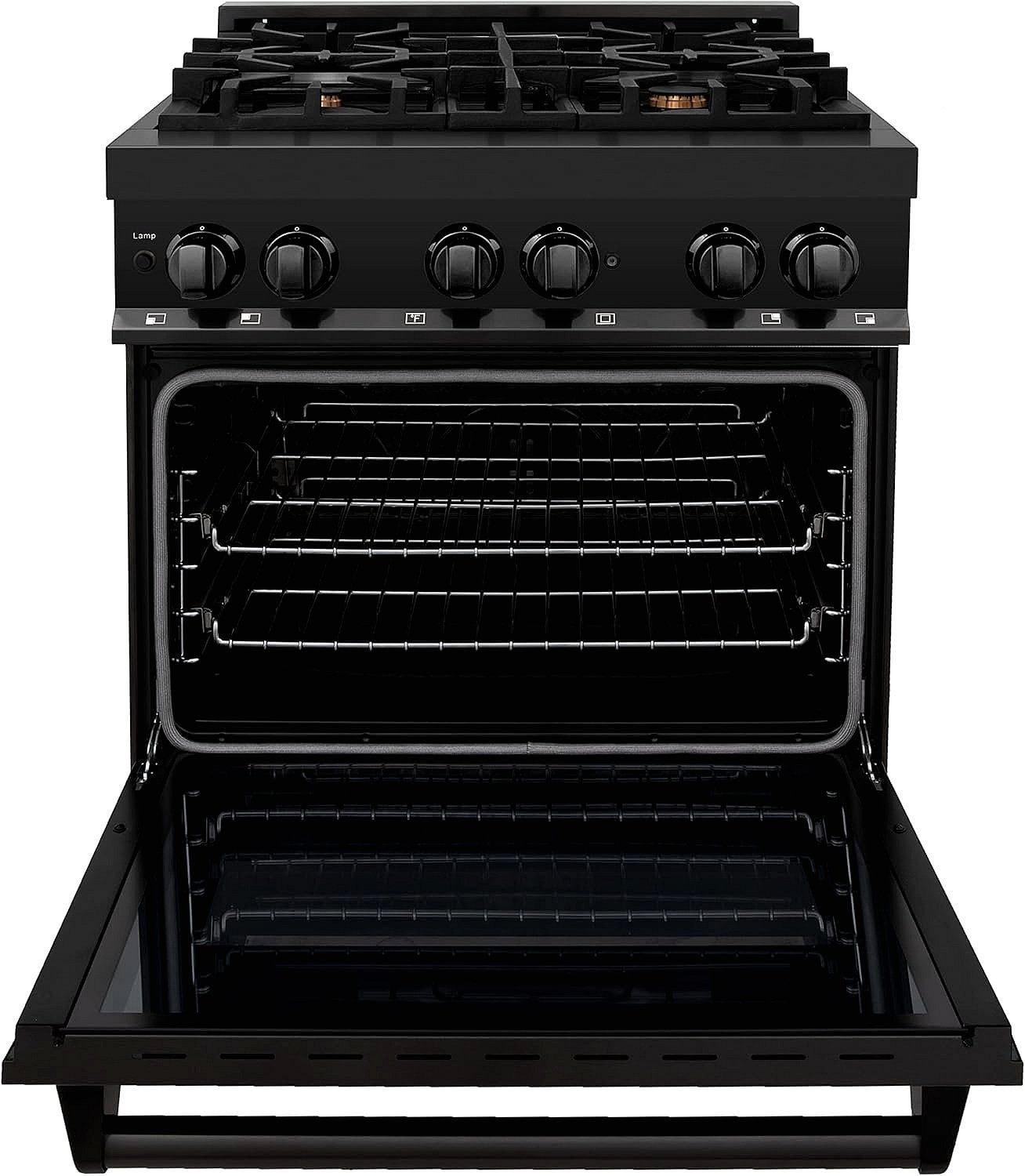 ZLINE Legacy 30-inch 4.0 Cu. Ft. Dual Fuel Range with Brass Burners, Black Stainless Steel (RAB-BR-30)