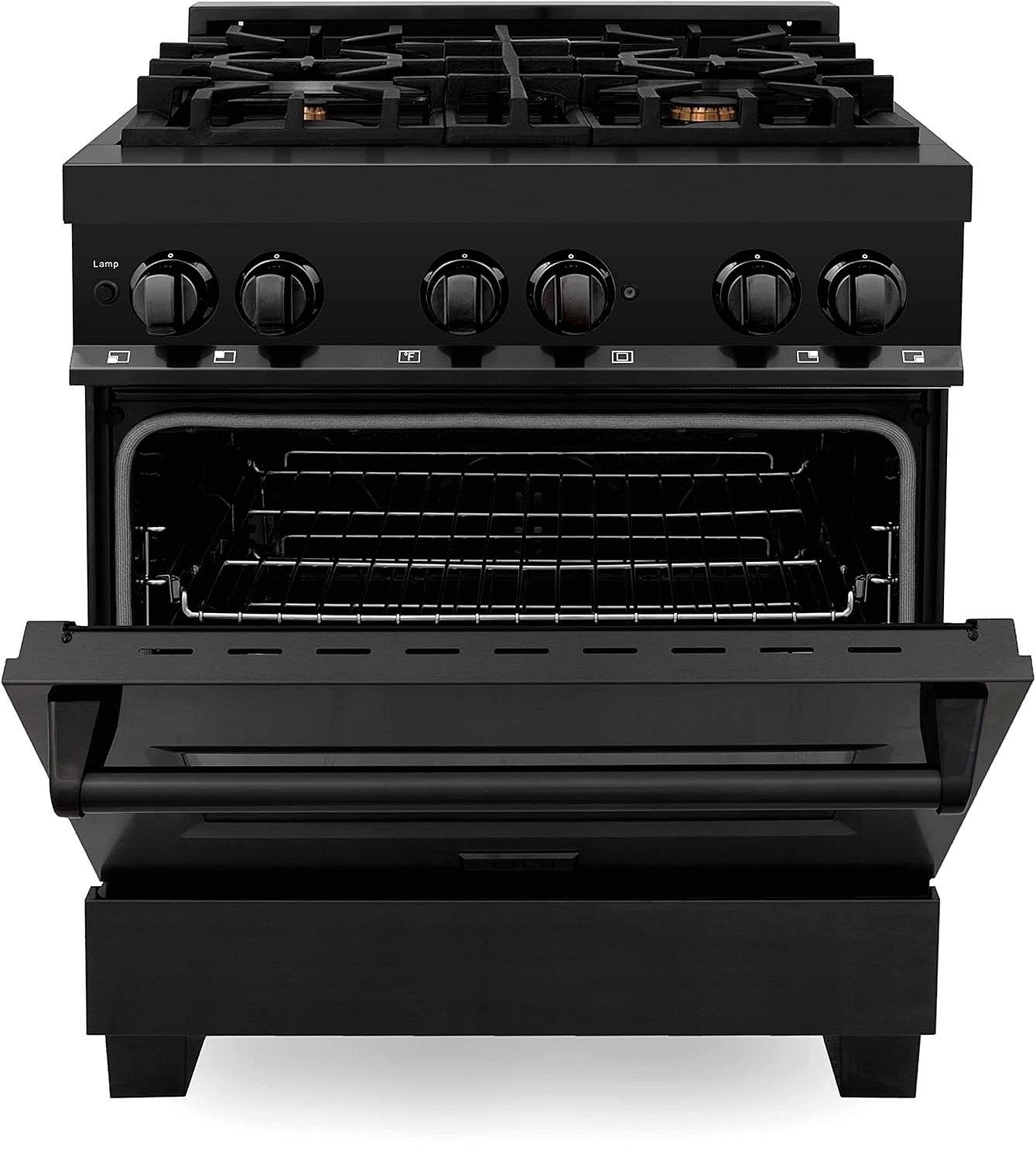 ZLINE Legacy 30-inch 4.0 Cu. Ft. Dual Fuel Range with Brass Burners, Black Stainless Steel (RAB-BR-30)