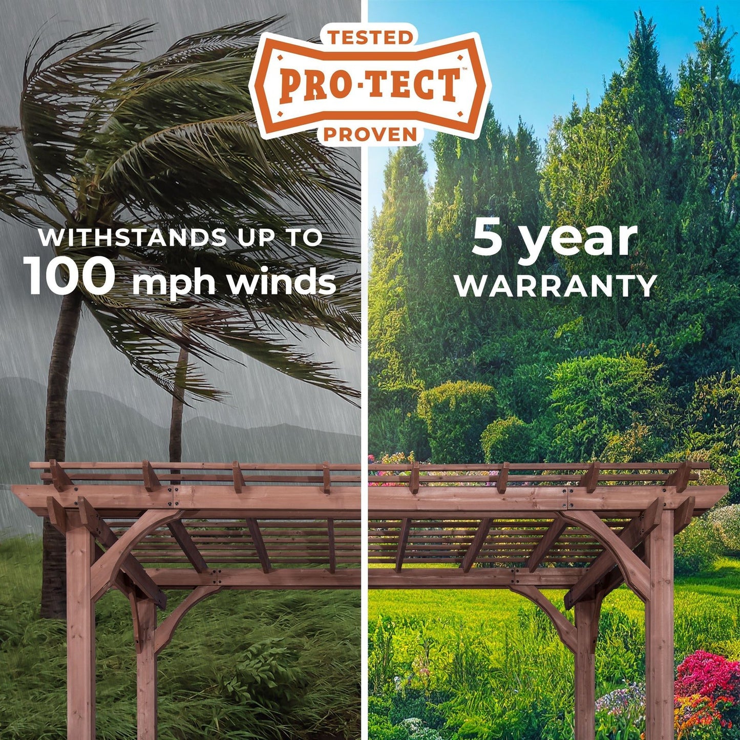 14×10 Somerville Pergola – Walnut Stain