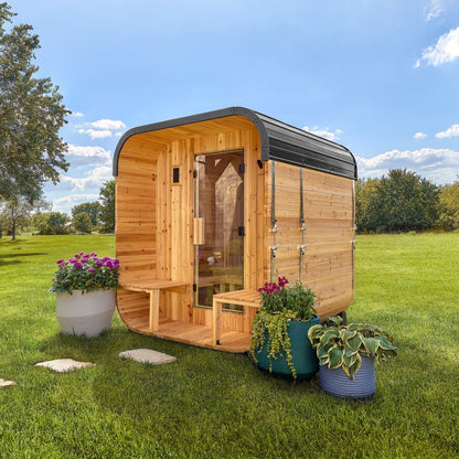 Lennon Outdoor Cube Sauna with Porch – 2-4 Person
