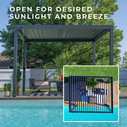10×10 Sarasota Steel Louvered Pergola